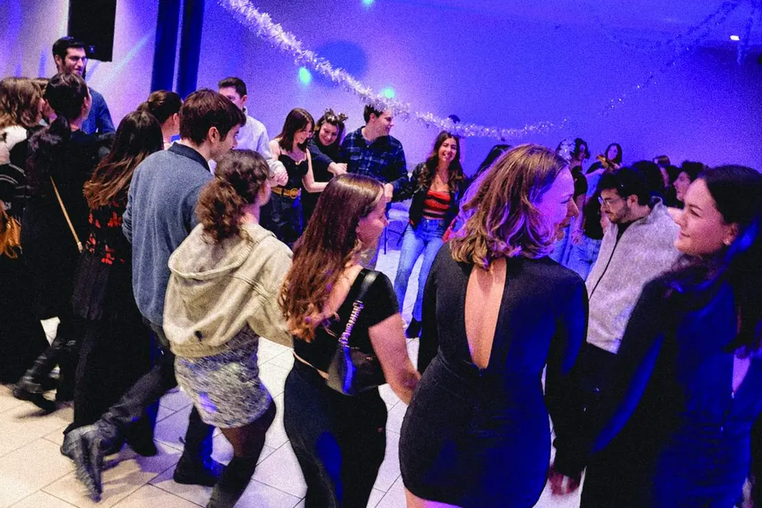 Students dancing at a Jewski cultural celebration